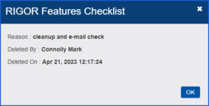 image of Checklist Instance Has Gone Missing step 1