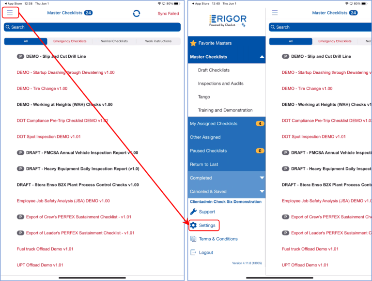 Image of RIGOR Product Support Sync Fail step 2